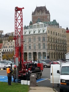Forage géotechniques et environnementaux sur le quai de la Reine à Québec