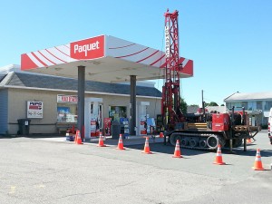 Forages environnementaux sur le site d'une station service à Sainte-Marie de Beauce