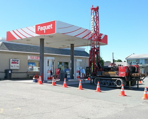 Forages environnementaux sur le site d'une station service à Sainte-Marie de Beauce