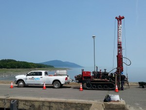 Forages environnementaux sur le quai de St-François à l'Ile d'Orléans